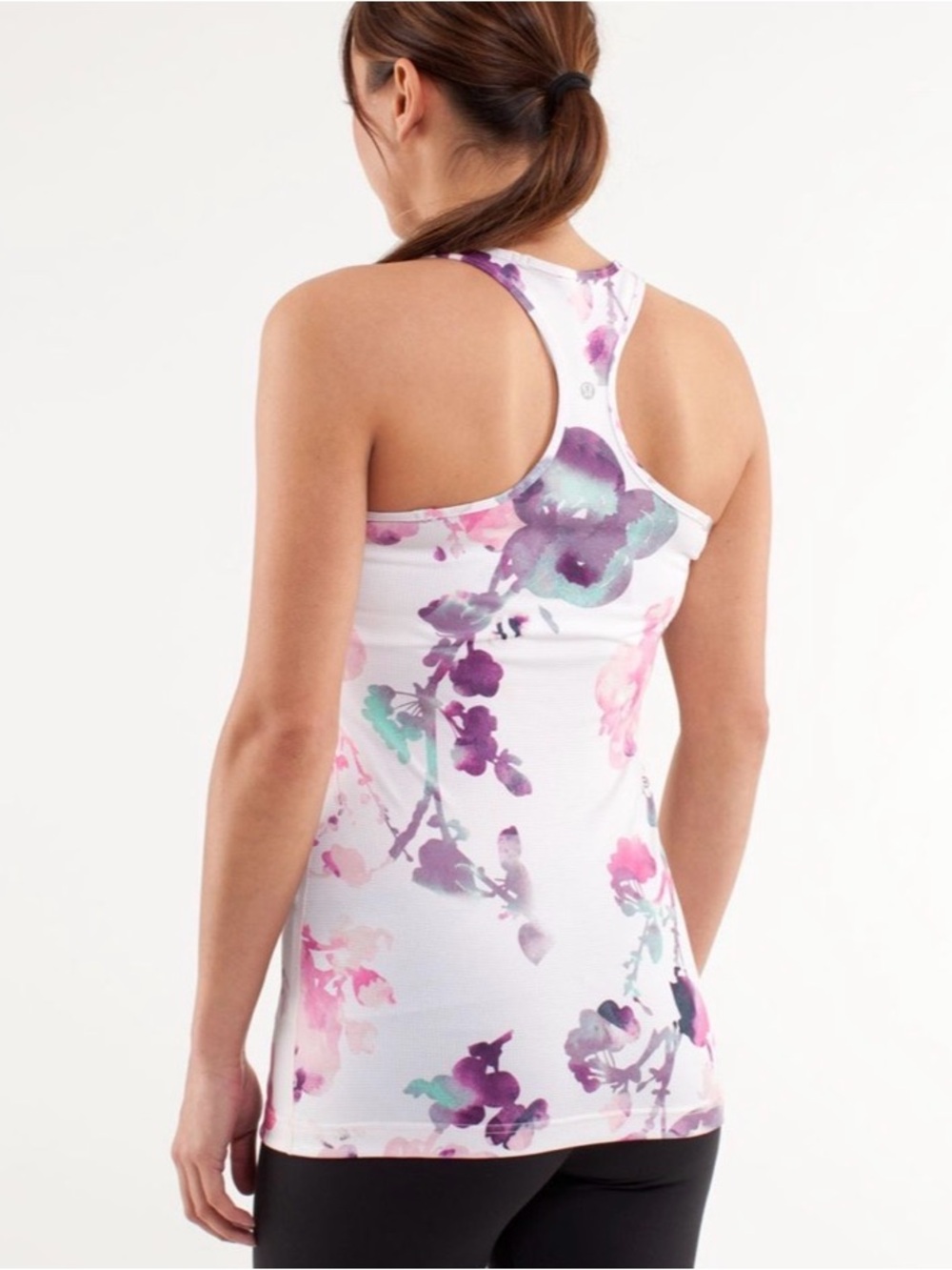 Lululemon Cool Racerback Blurred Blossoms Multi Colour Size 12 - Picture 2 of 8